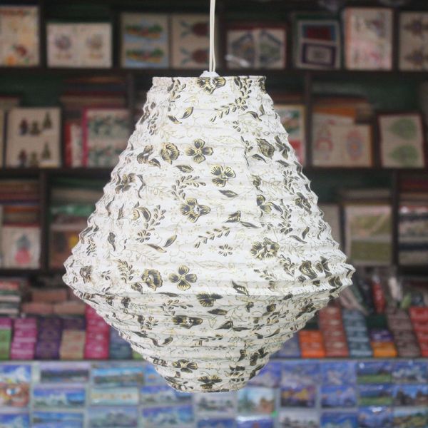 Multi Abstract Lokta Paper Hanging Lamp Shade