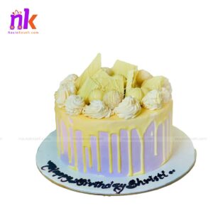 Birthday Cake with White Chocolate Topping