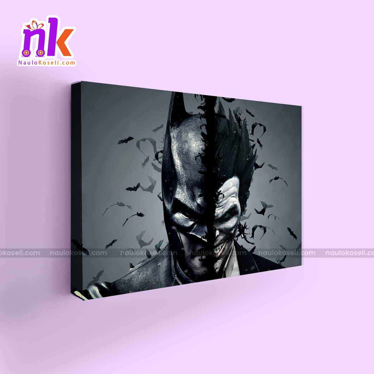 Joker-And-Batman-Illustration-Poster-Wall-Decor-Framed-Canvas -  Naulokoseli.Com