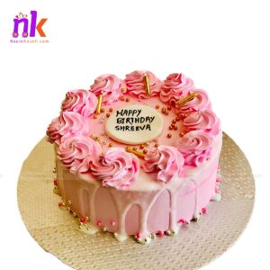 Birthday Cake for Girls with Rose Topping