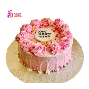 Birthday Cake for Girls with Rose Topping- 2 Pounds