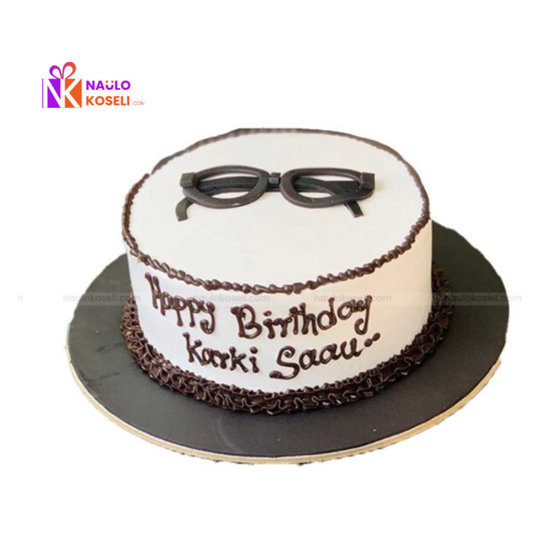 Birthday Cake with Glass Frame Topping|1 Pound