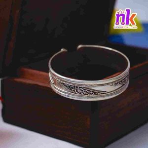 Silver Carved Bangle
