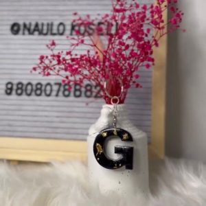 Resin Keychain with Name Initial