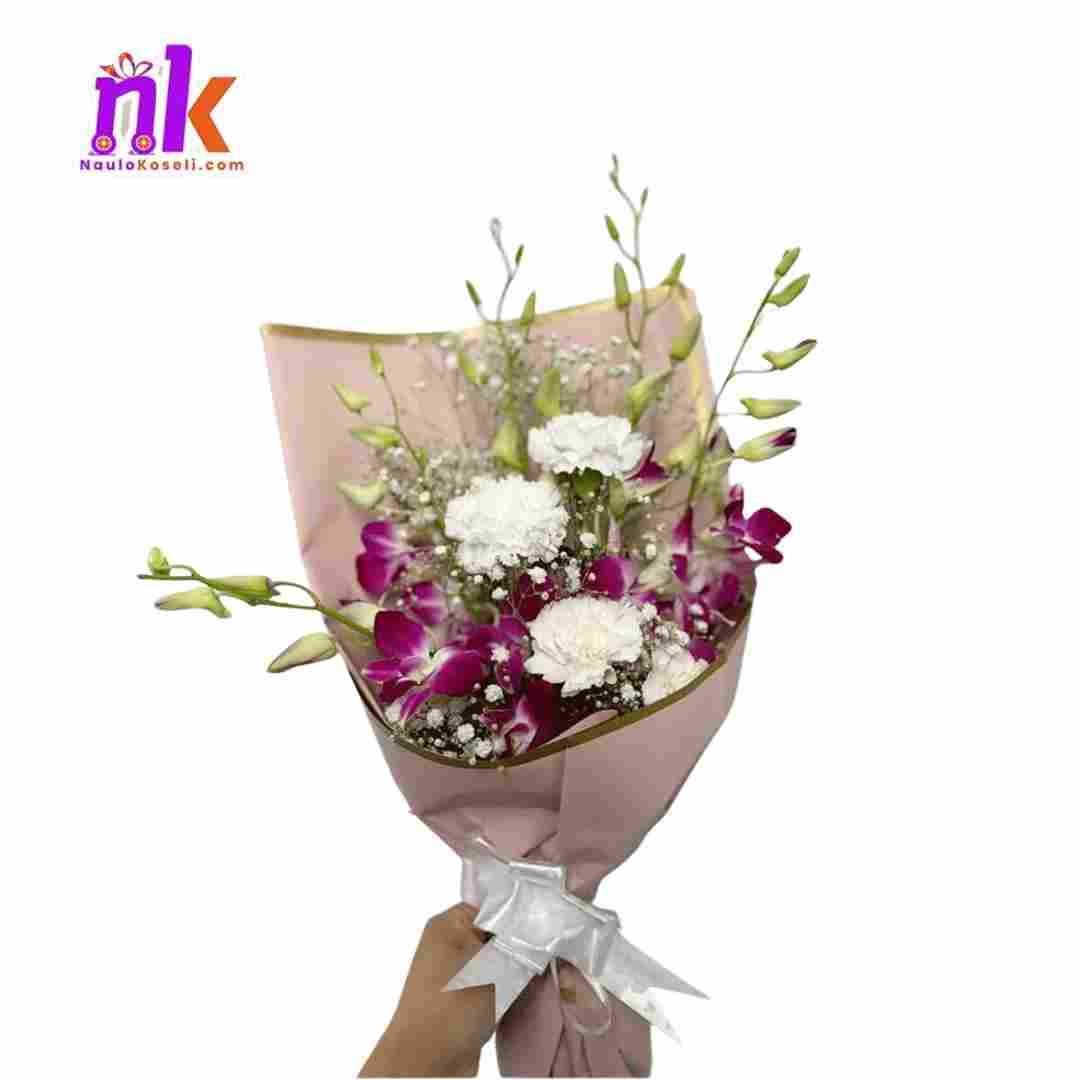 Mixed Orchid Carnation Bouquet