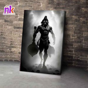 Hanuman Illustrate Wooden Framed Canvas