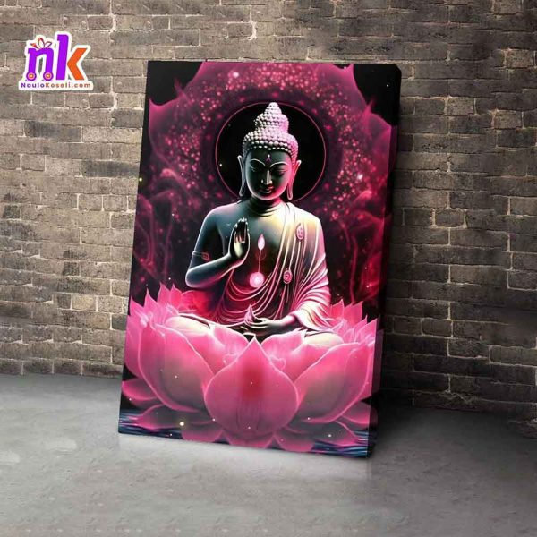 Gautam Buddha Illustrate Wooden Framed Canvas Design