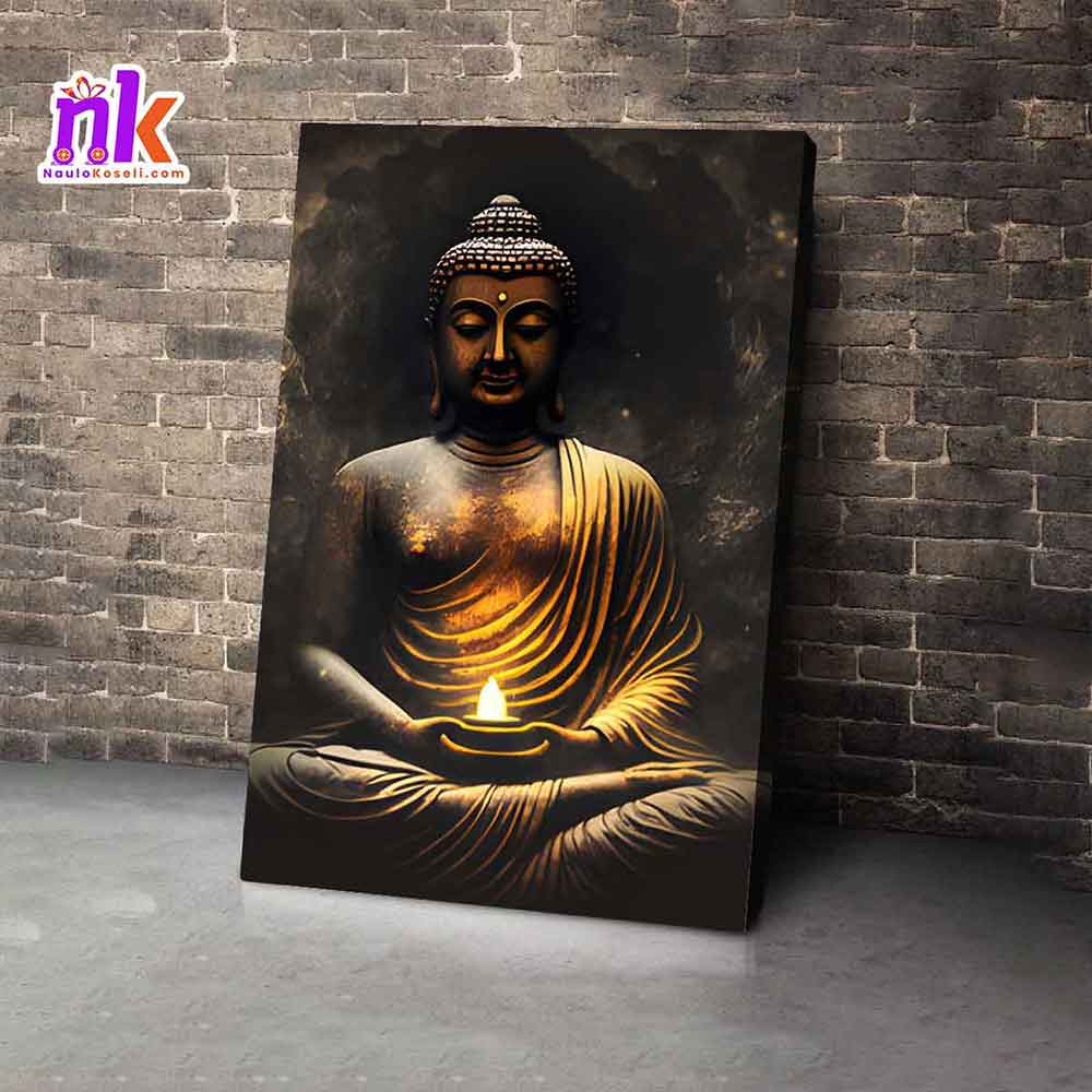 Buddha Illustrate Wooden Framed Canvas
