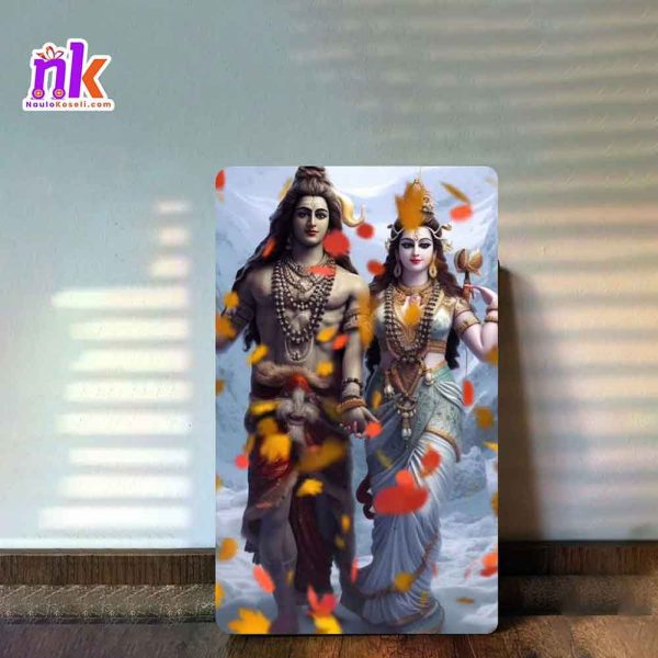 Shiva Parbati Illustration Wooden Framed Canvas Design