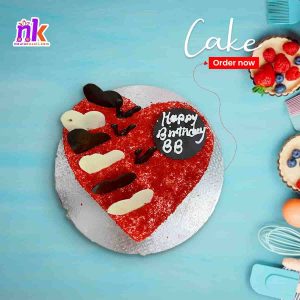 Heart-Shaped Birthday Cake