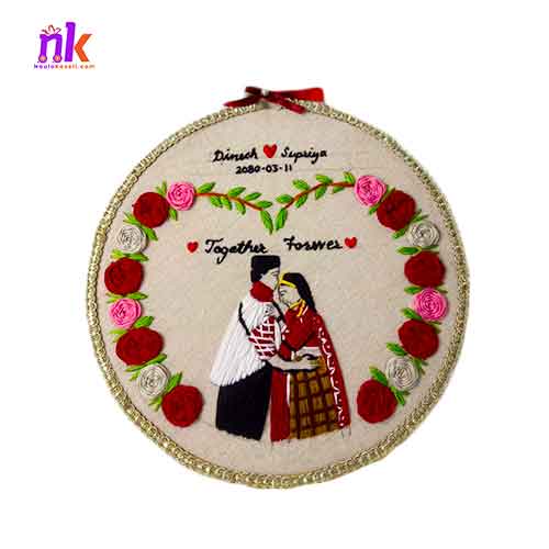 Embroidery Hoop for Magar Couple