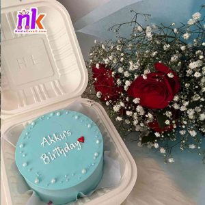 Bento Cake with Rose Bouquet