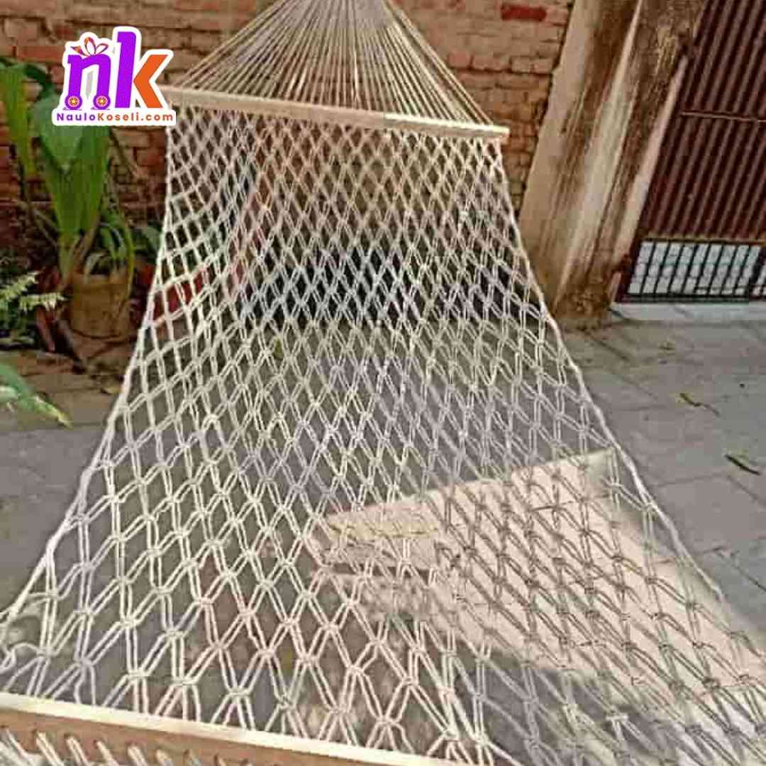 Macrame Hammock With Wooden Frame