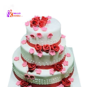 3 Storey Fondant Rose Topping Cake