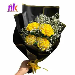 Handmade Rose Bouquet with Gypsy