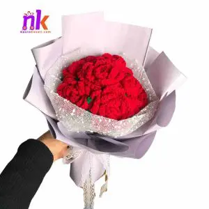 6 PCs Crochet Rose Bouquet