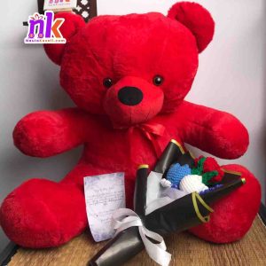 Teddy Bear with Handmade Bouquet
