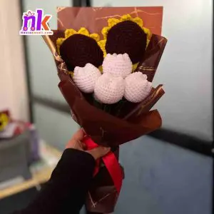 Handmade Tulip Bouquet with Sunflower
