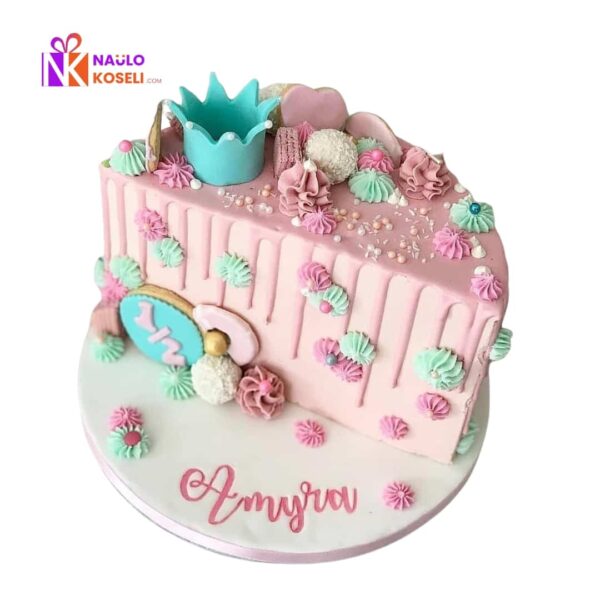 Half Baby Birthday Cake