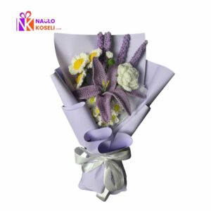 Crochet Lily Bouquet with Lavender