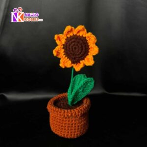 Potted Crochet Sunflower