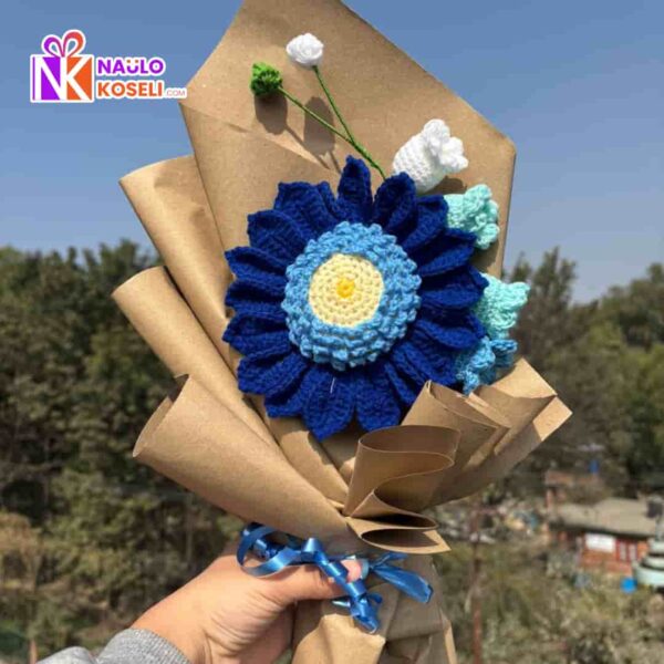 Blue sunflower bouquet