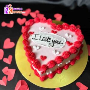 Heart shaped valentine cake