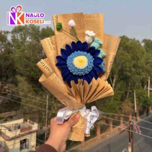 Handmade blue sunflower
