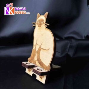 Cat engraved mobile stand