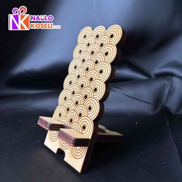 Wooden engraved phone holder