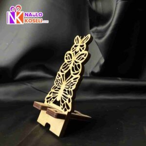 Wooden butterfly phone holder
