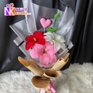 Handmade Lily bouquet with heart