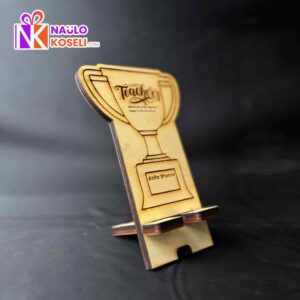 Wooden engraved mobile holder