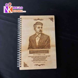 Wooden engraved notebook