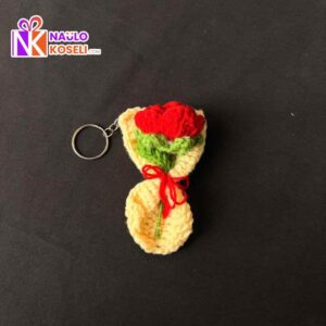 Mini rose bouquet keyring