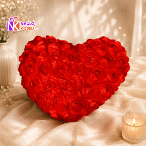 red heart shaped cushion