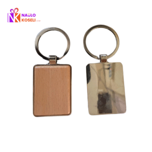 Metal Backed Wooden Keyring